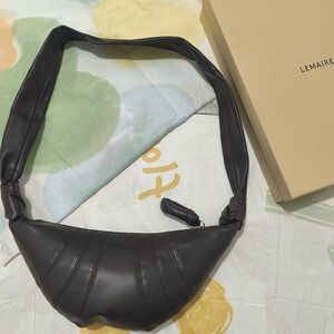 Lemaire Brown Calfskin Leather Shoulder Bag